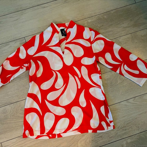 escapada Tops - Beautiful Orange and White Escapada Tunic